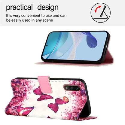 Motorola Moto E7 Power Leather Flip Phone Case with 3D Painted Design, Card Holder, Wallet & Stand Function - Durable Protection & Easy Access