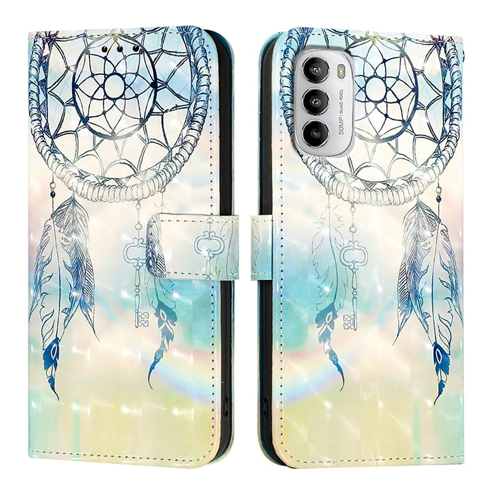 Motorola Moto G 5G 2022 Leather Flip Phone Case with 3D Painted Design, Card Holder, Wallet & Stand Function - Durable Protection & Easy Access