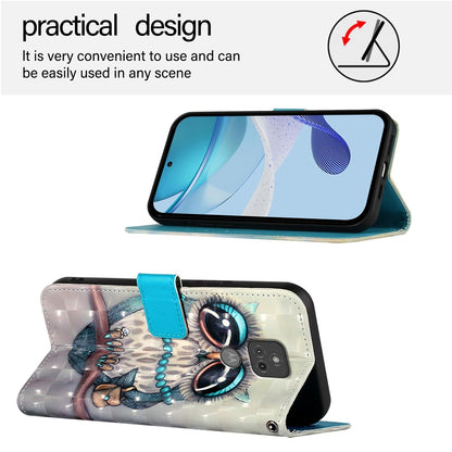 Motorola Moto G Play 2021 Leather Flip Phone Case with 3D Painted Design, Card Holder, Wallet & Stand Function - Durable Protection & Easy Access