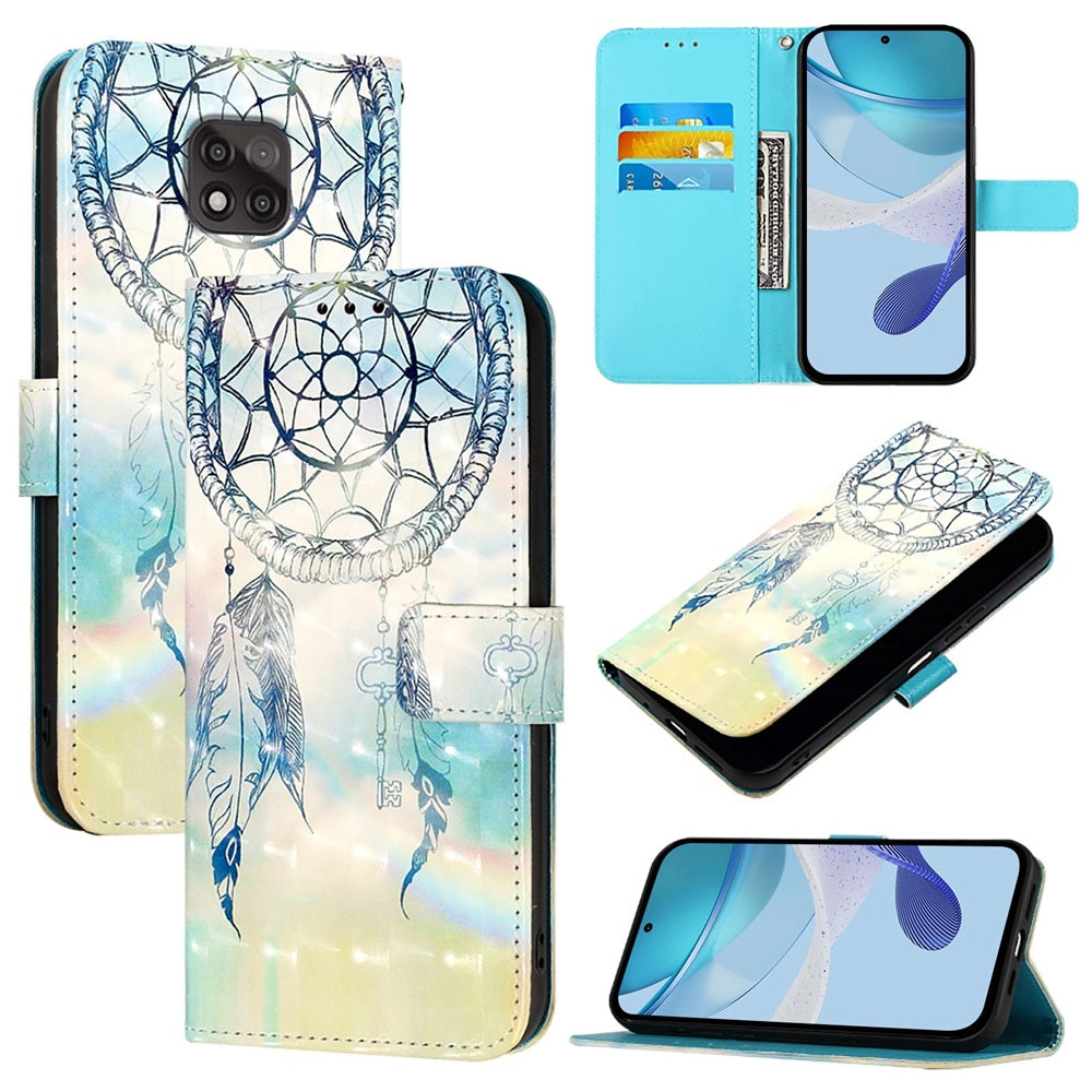 Motorola Moto G Power 2021 Leather Flip Phone Case with 3D Painted Design, Card Holder, Wallet & Stand Function - Durable Protection & Easy Access