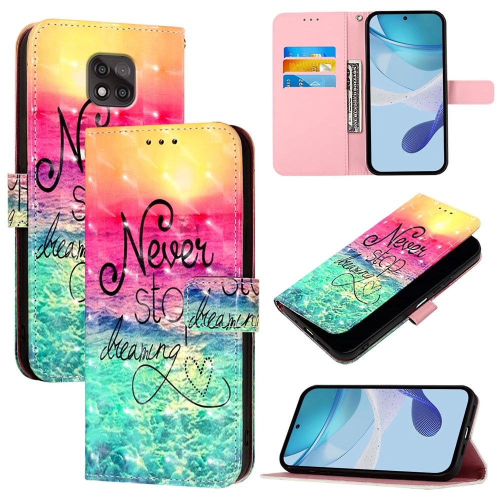 Motorola Moto G Power 2021 Leather Flip Phone Case with 3D Painted Design, Card Holder, Wallet & Stand Function - Durable Protection & Easy Access