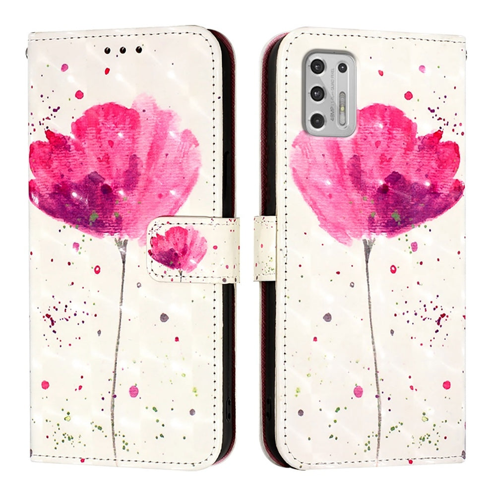 Motorola Moto G Stylus 4G 2021 Leather Flip Phone Case with 3D Painted Design, Card Holder, Wallet & Stand Function - Durable Protection & Easy Access