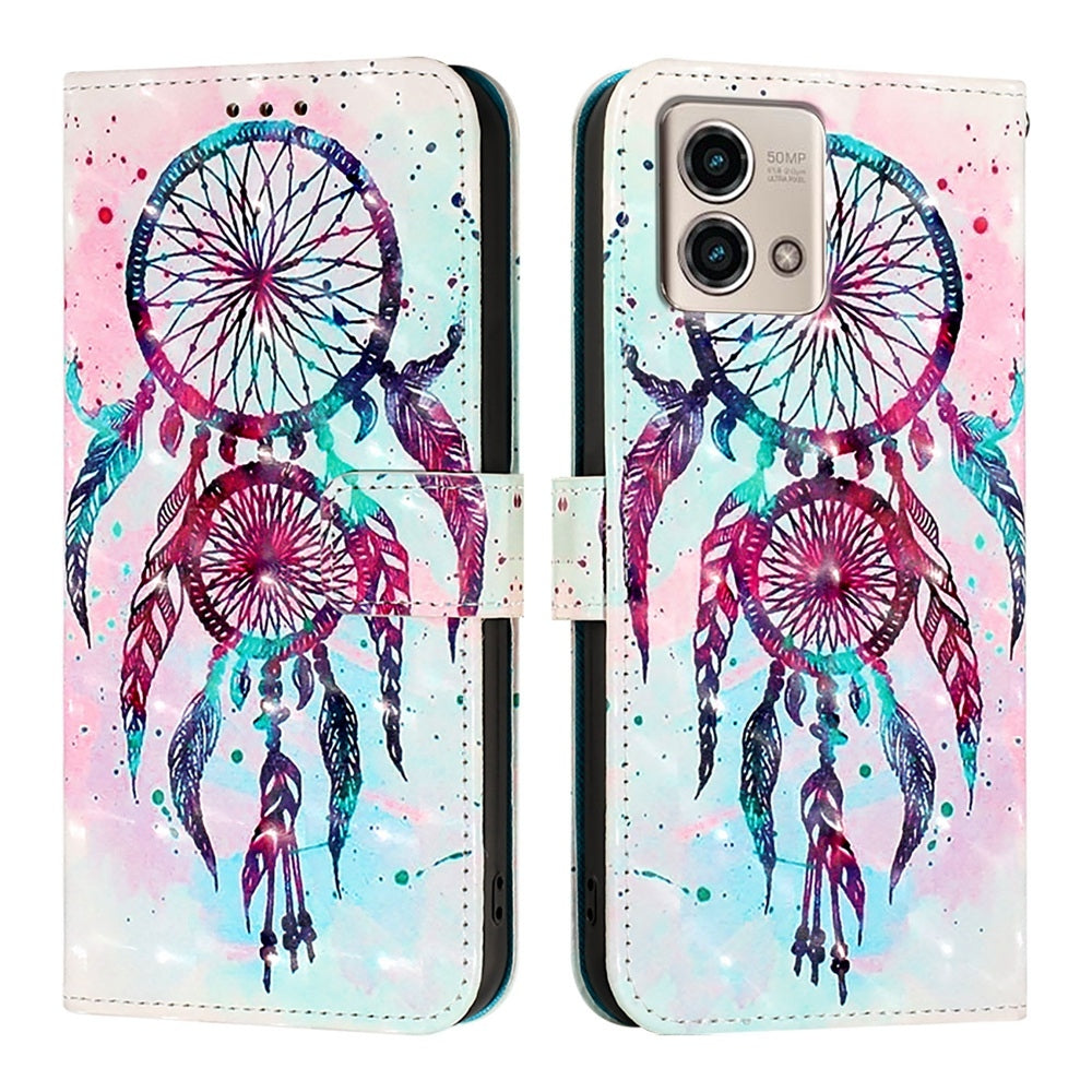 Motorola Moto G Stylus 4G 2023 Leather Flip Phone Case with 3D Painted Design, Card Holder, Wallet & Stand Function - Durable Protection & Easy Access