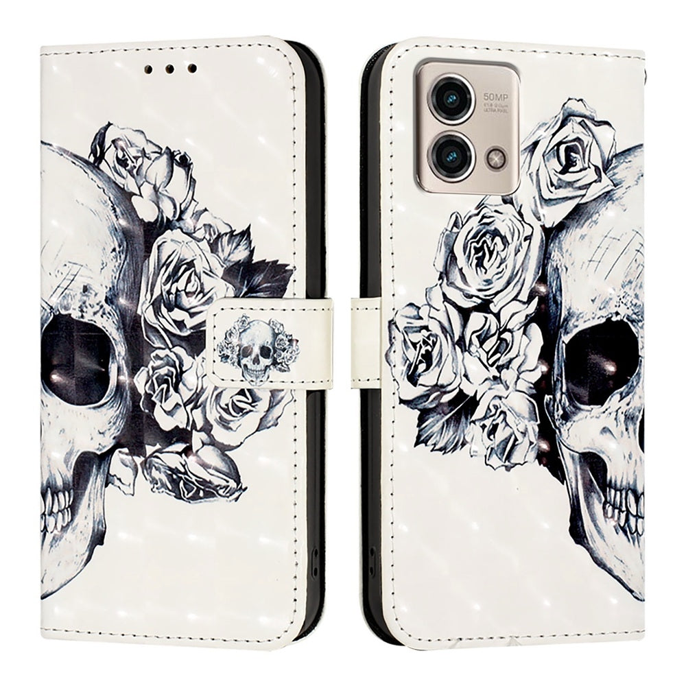 Motorola Moto G Stylus 4G 2023 Leather Flip Phone Case with 3D Painted Design, Card Holder, Wallet & Stand Function - Durable Protection & Easy Access