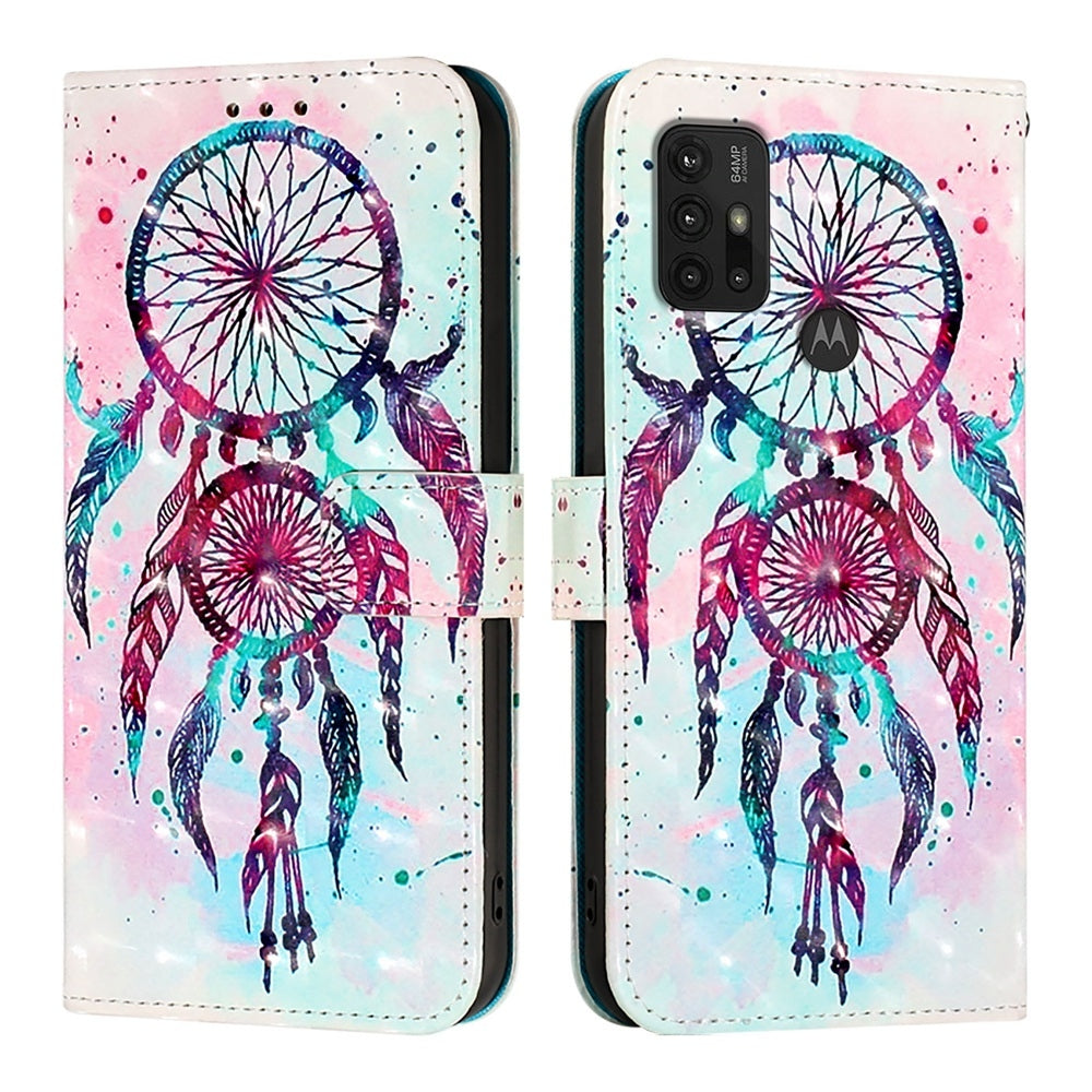 Motorola Moto G20 Leather Flip Phone Case with 3D Painted Design, Card Holder, Wallet & Stand Function - Durable Protection & Easy Access