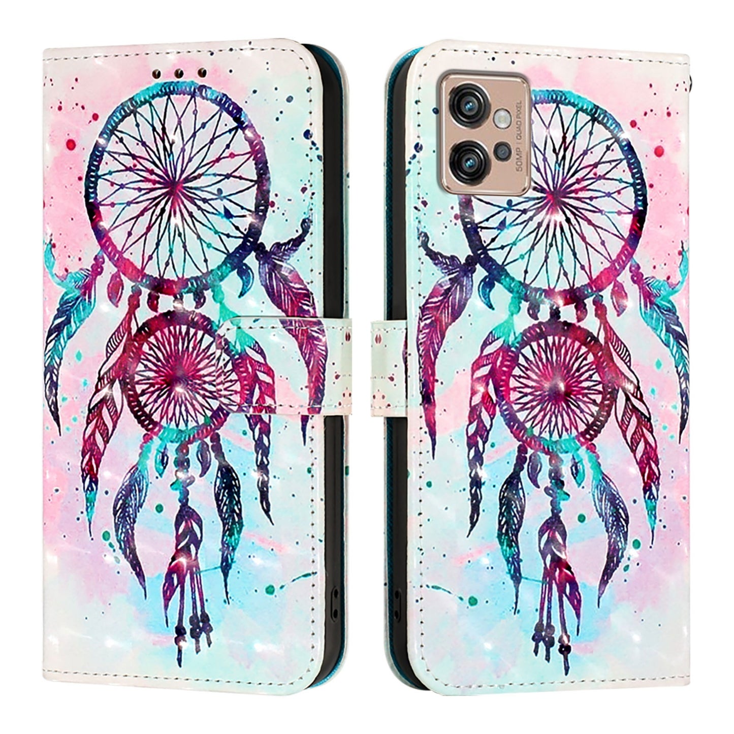 Motorola Moto G32 Leather Flip Phone Case with 3D Painted Design, Card Holder, Wallet & Stand Function - Durable Protection & Easy Access