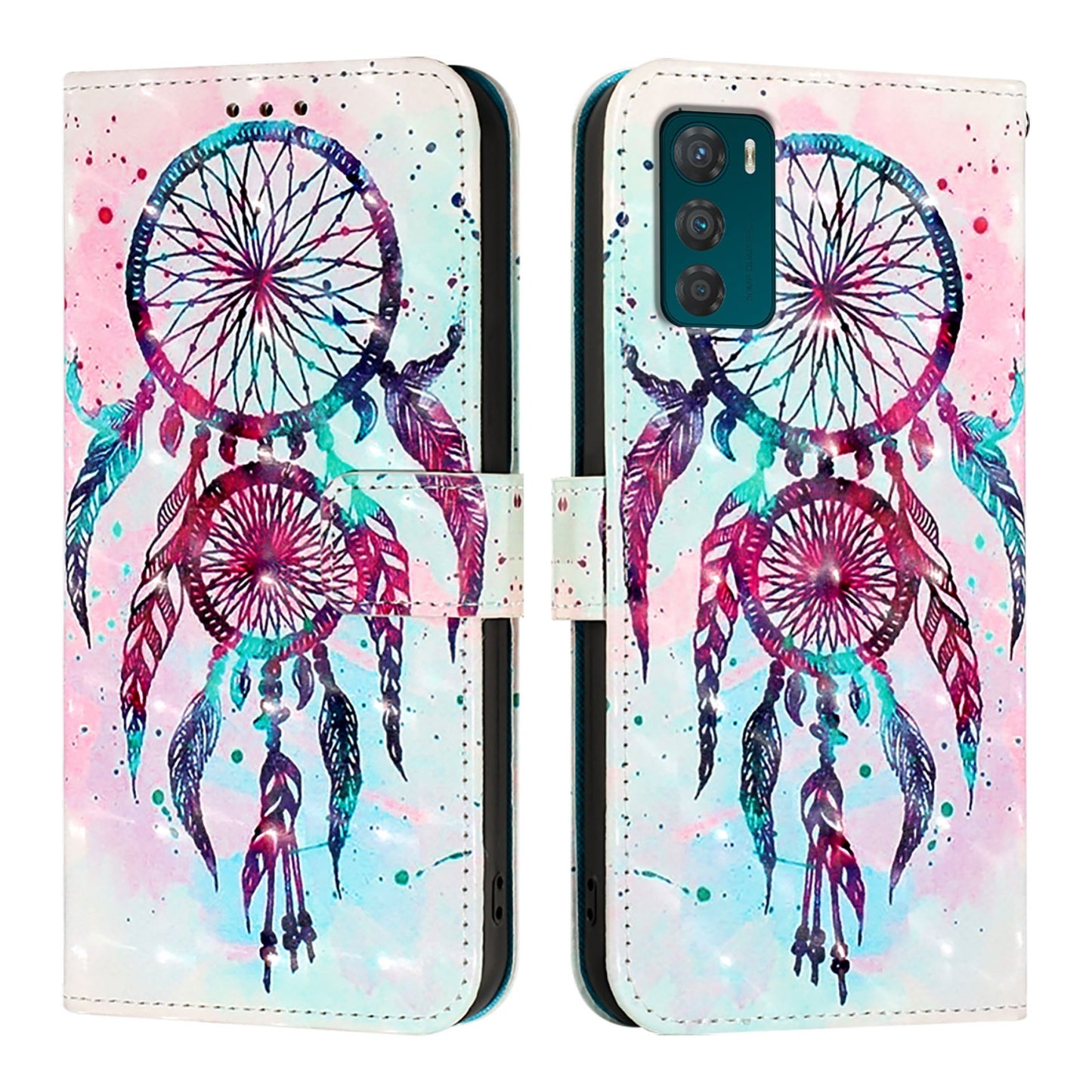 Motorola Moto G42 Leather Flip Phone Case with 3D Painted Design, Card Holder, Wallet & Stand Function - Durable Protection & Easy Access