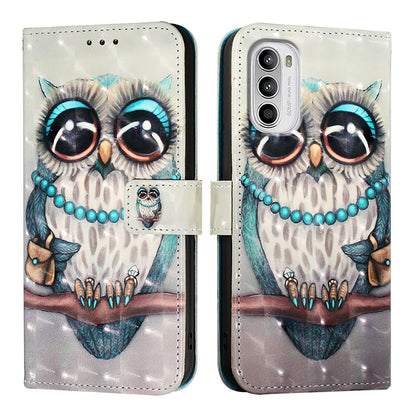 Motorola Moto G82 Leather Flip Phone Case with 3D Painted Design, Card Holder, Wallet & Stand Function - Durable Protection & Easy Access