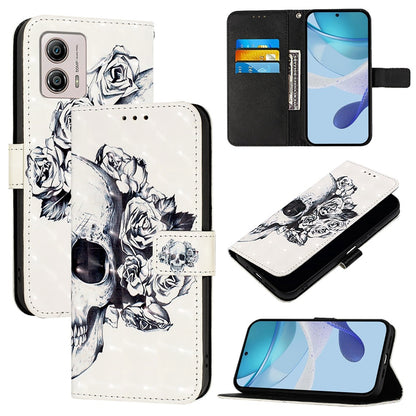 Motorola Moto G13 Leather Flip Phone Case with 3D Painted Design, Card Holder, Wallet & Stand Function - Durable Protection & Easy Access