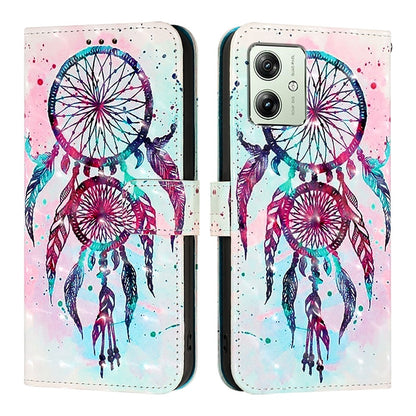 Motorola Moto G54 Power Leather Flip Phone Case with 3D Painted Design, Card Holder, Wallet & Stand Function - Durable Protection & Easy Access