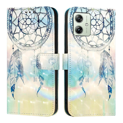 Motorola Moto G54 Power Leather Flip Phone Case with 3D Painted Design, Card Holder, Wallet & Stand Function - Durable Protection & Easy Access