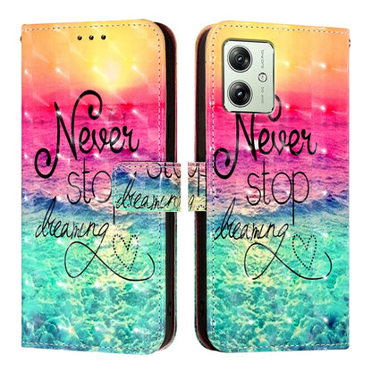 Motorola Moto G54 Power Leather Flip Phone Case with 3D Painted Design, Card Holder, Wallet & Stand Function - Durable Protection & Easy Access