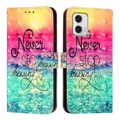 Motorola Moto G73 Leather Flip Phone Case with 3D Painted Design, Card Holder, Wallet & Stand Function - Durable Protection & Easy Access