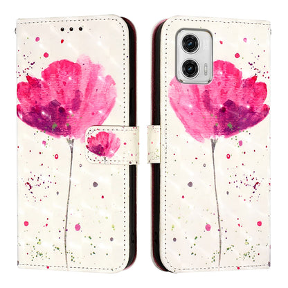 Motorola Moto G73 Leather Flip Phone Case with 3D Painted Design, Card Holder, Wallet & Stand Function - Durable Protection & Easy Access