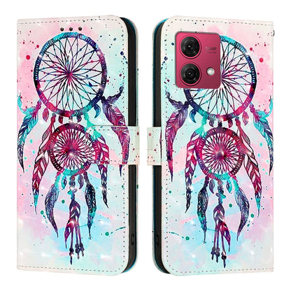Motorola Moto G84 Leather Flip Phone Case with 3D Painted Design, Card Holder, Wallet & Stand Function - Durable Protection & Easy Access