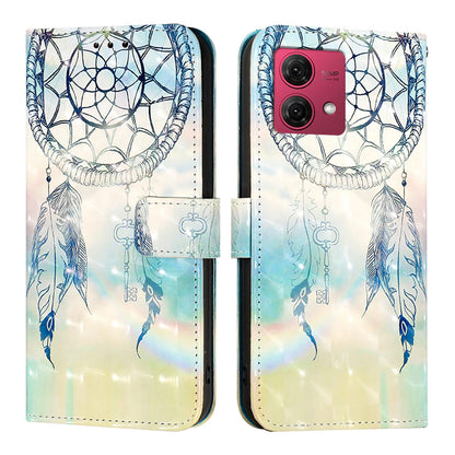 Motorola Moto G84 Leather Flip Phone Case with 3D Painted Design, Card Holder, Wallet & Stand Function - Durable Protection & Easy Access