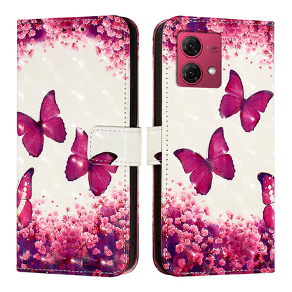 Motorola Moto G84 Leather Flip Phone Case with 3D Painted Design, Card Holder, Wallet & Stand Function - Durable Protection & Easy Access