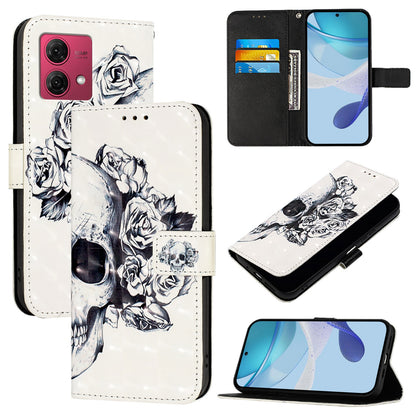 Motorola Moto G84 Leather Flip Phone Case with 3D Painted Design, Card Holder, Wallet & Stand Function - Durable Protection & Easy Access