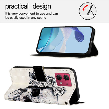 Motorola Moto G84 Leather Flip Phone Case with 3D Painted Design, Card Holder, Wallet & Stand Function - Durable Protection & Easy Access