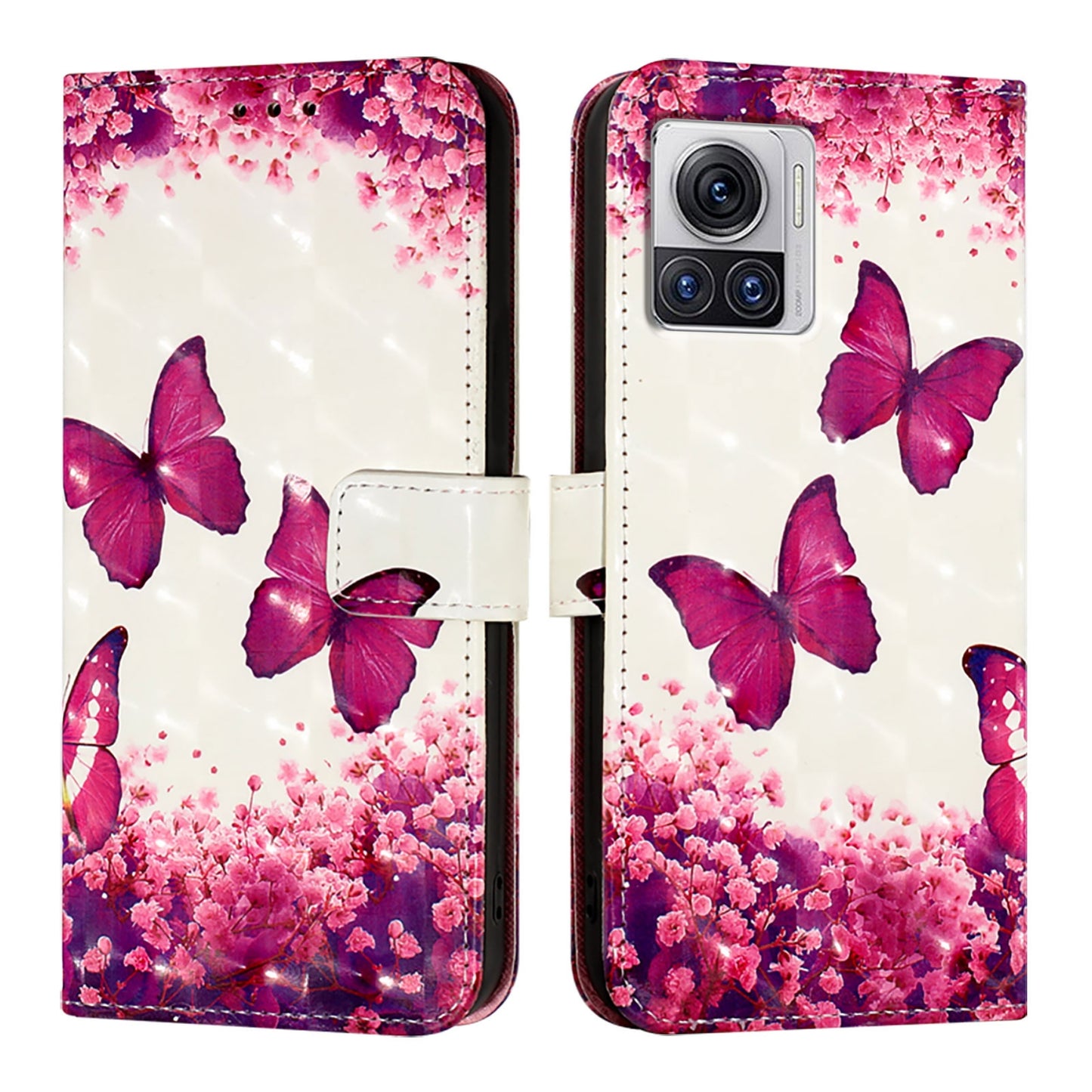 Motorola Edge 30 Ultra Leather Flip Phone Case with 3D Painted Design, Card Holder, Wallet & Stand Function - Durable Protection & Easy Access