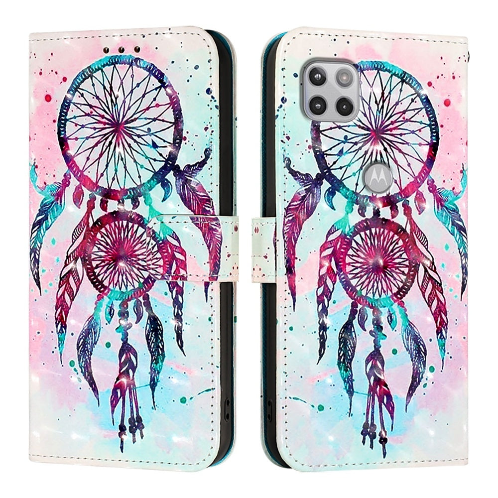 Motorola Moto G 5G 2020 Leather Flip Phone Case with 3D Painted Design, Card Holder, Wallet & Stand Function - Durable Protection & Easy Access