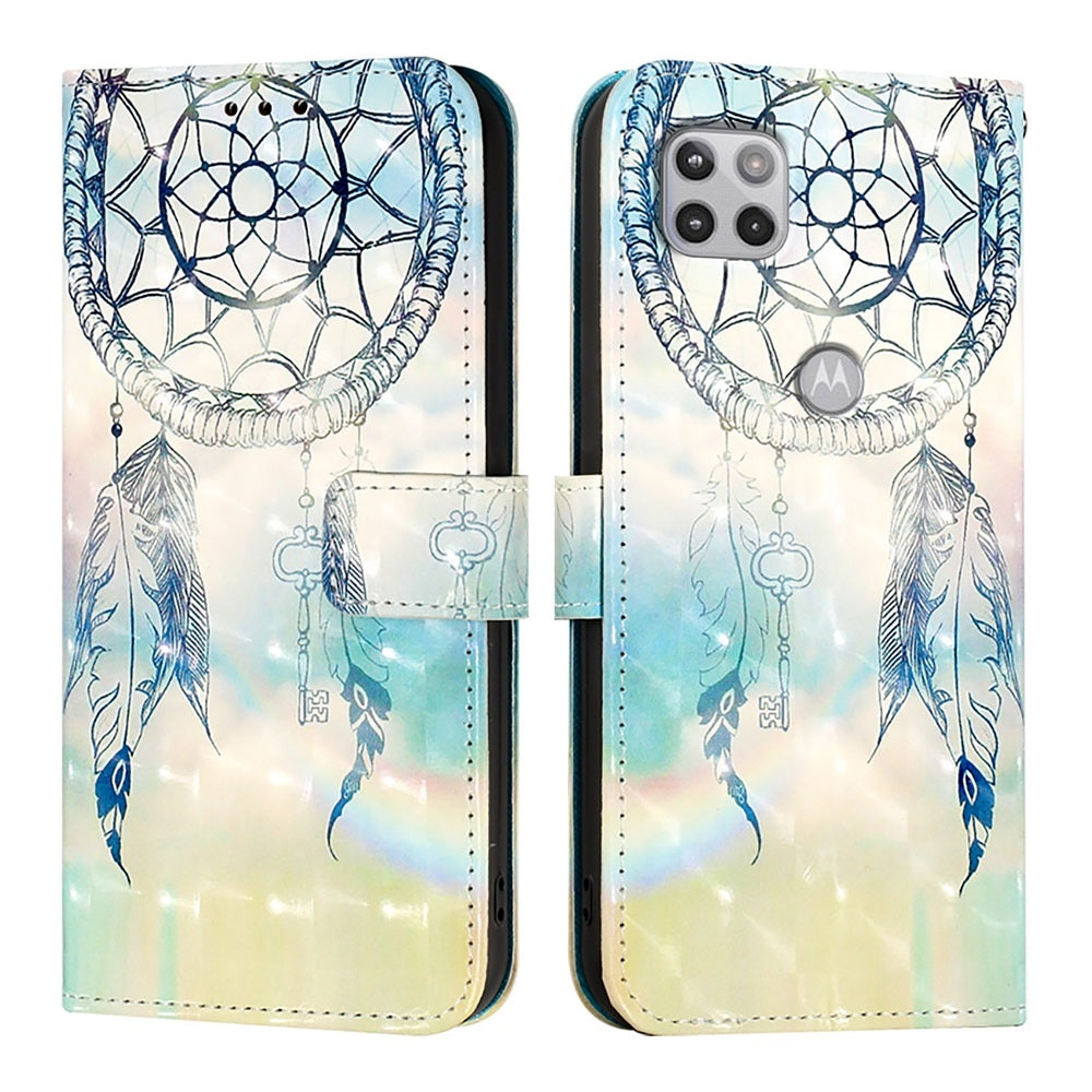 Motorola Moto G 5G 2020 Leather Flip Phone Case with 3D Painted Design, Card Holder, Wallet & Stand Function - Durable Protection & Easy Access