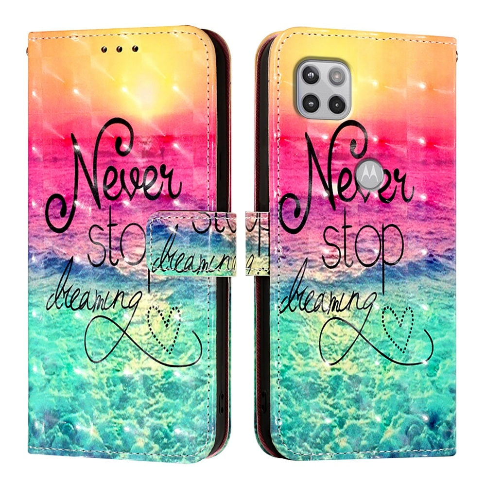 Motorola One 5G Ace Leather Flip Phone Case with 3D Painted Design, Card Holder, Wallet & Stand Function - Durable Protection & Easy Access