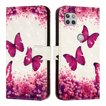 Motorola One 5G Ace Leather Flip Phone Case with 3D Painted Design, Card Holder, Wallet & Stand Function - Durable Protection & Easy Access