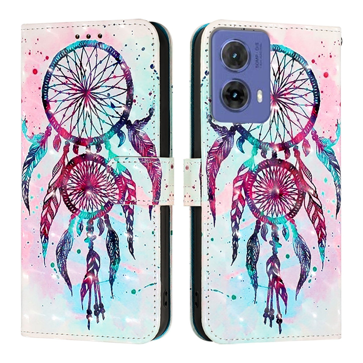 Motorola Moto G85 Leather Flip Phone Case with 3D Painted Design, Card Holder, Wallet & Stand Function - Durable Protection & Easy Access