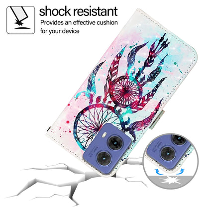 Motorola Moto G85 Leather Flip Phone Case with 3D Painted Design, Card Holder, Wallet & Stand Function - Durable Protection & Easy Access