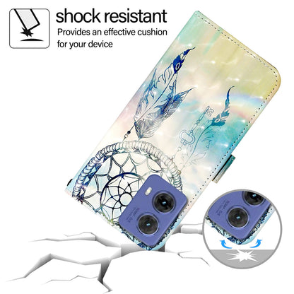 Motorola Moto G85 Leather Flip Phone Case with 3D Painted Design, Card Holder, Wallet & Stand Function - Durable Protection & Easy Access