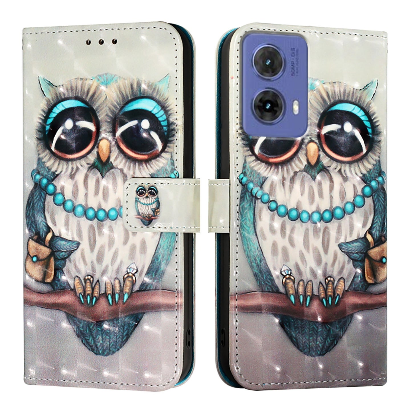 Motorola Moto G85 Leather Flip Phone Case with 3D Painted Design, Card Holder, Wallet & Stand Function - Durable Protection & Easy Access