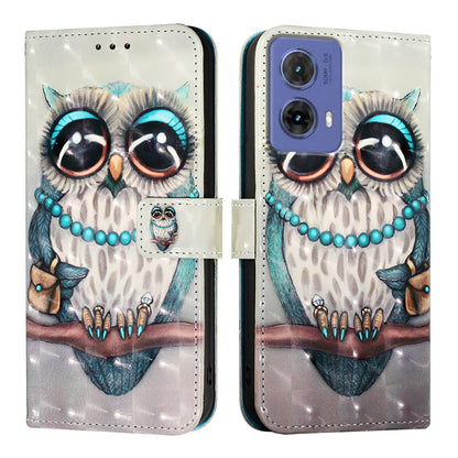 Motorola Moto G85 Leather Flip Phone Case with 3D Painted Design, Card Holder, Wallet & Stand Function - Durable Protection & Easy Access