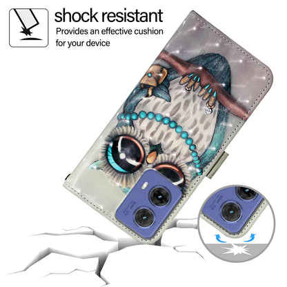 Motorola Moto G85 Leather Flip Phone Case with 3D Painted Design, Card Holder, Wallet & Stand Function - Durable Protection & Easy Access