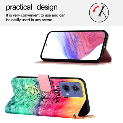 Motorola Moto G85 Leather Flip Phone Case with 3D Painted Design, Card Holder, Wallet & Stand Function - Durable Protection & Easy Access