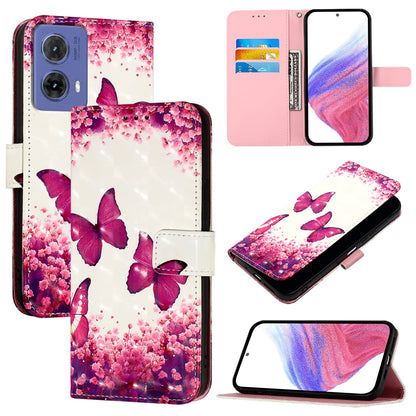 Motorola Moto G85 Leather Flip Phone Case with 3D Painted Design, Card Holder, Wallet & Stand Function - Durable Protection & Easy Access