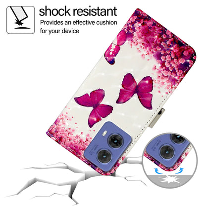 Motorola Moto G85 Leather Flip Phone Case with 3D Painted Design, Card Holder, Wallet & Stand Function - Durable Protection & Easy Access