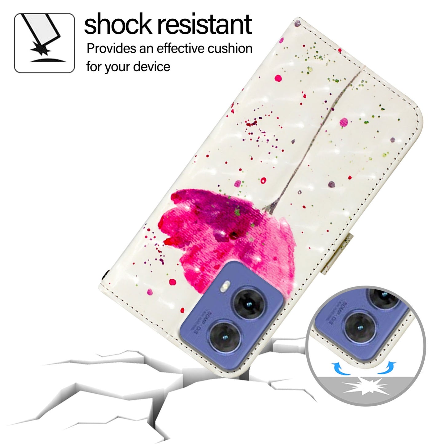 Motorola Moto G85 Leather Flip Phone Case with 3D Painted Design, Card Holder, Wallet & Stand Function - Durable Protection & Easy Access