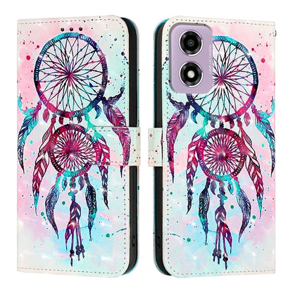 Motorola Moto E14 Leather Flip Phone Case with 3D Painted Design, Card Holder, Wallet & Stand Function - Durable Protection & Easy Access