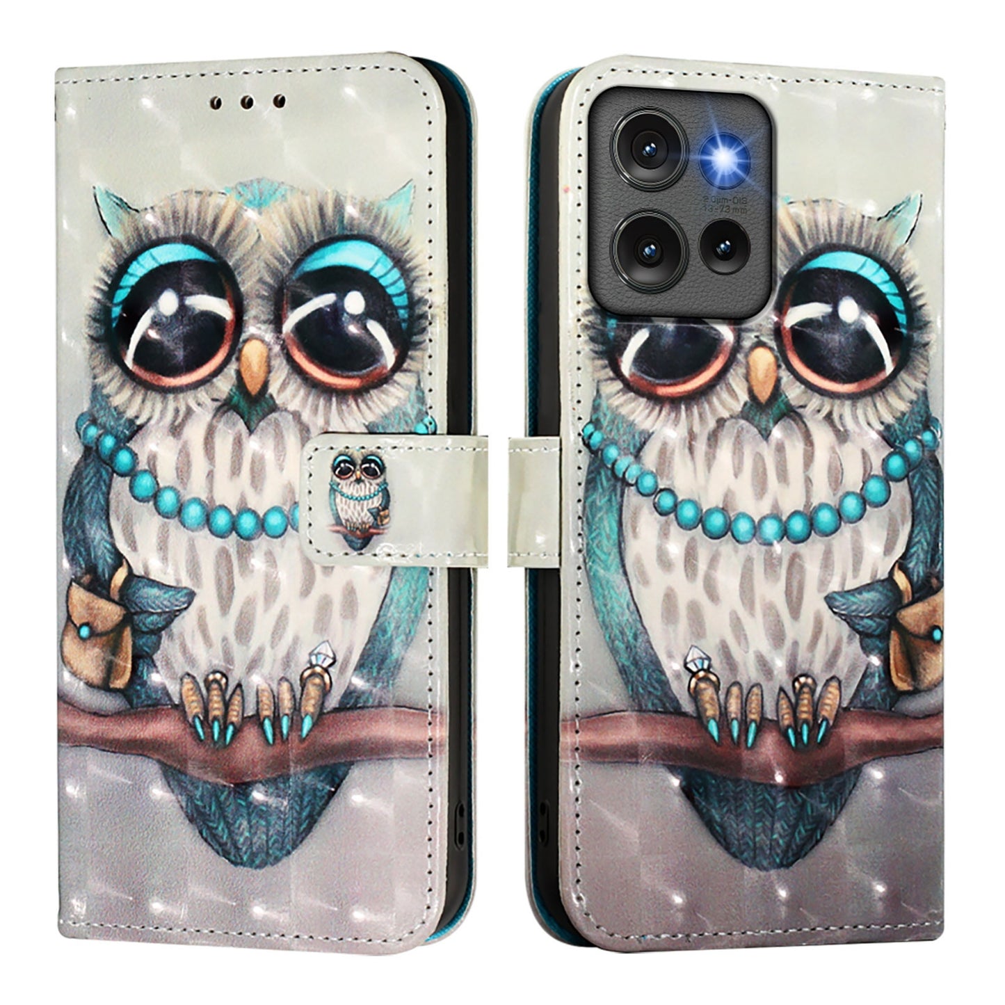 Motorola Edge 50 5G Global Leather Flip Phone Case with 3D Painted Design, Card Holder, Wallet & Stand Function - Durable Protection & Easy Access