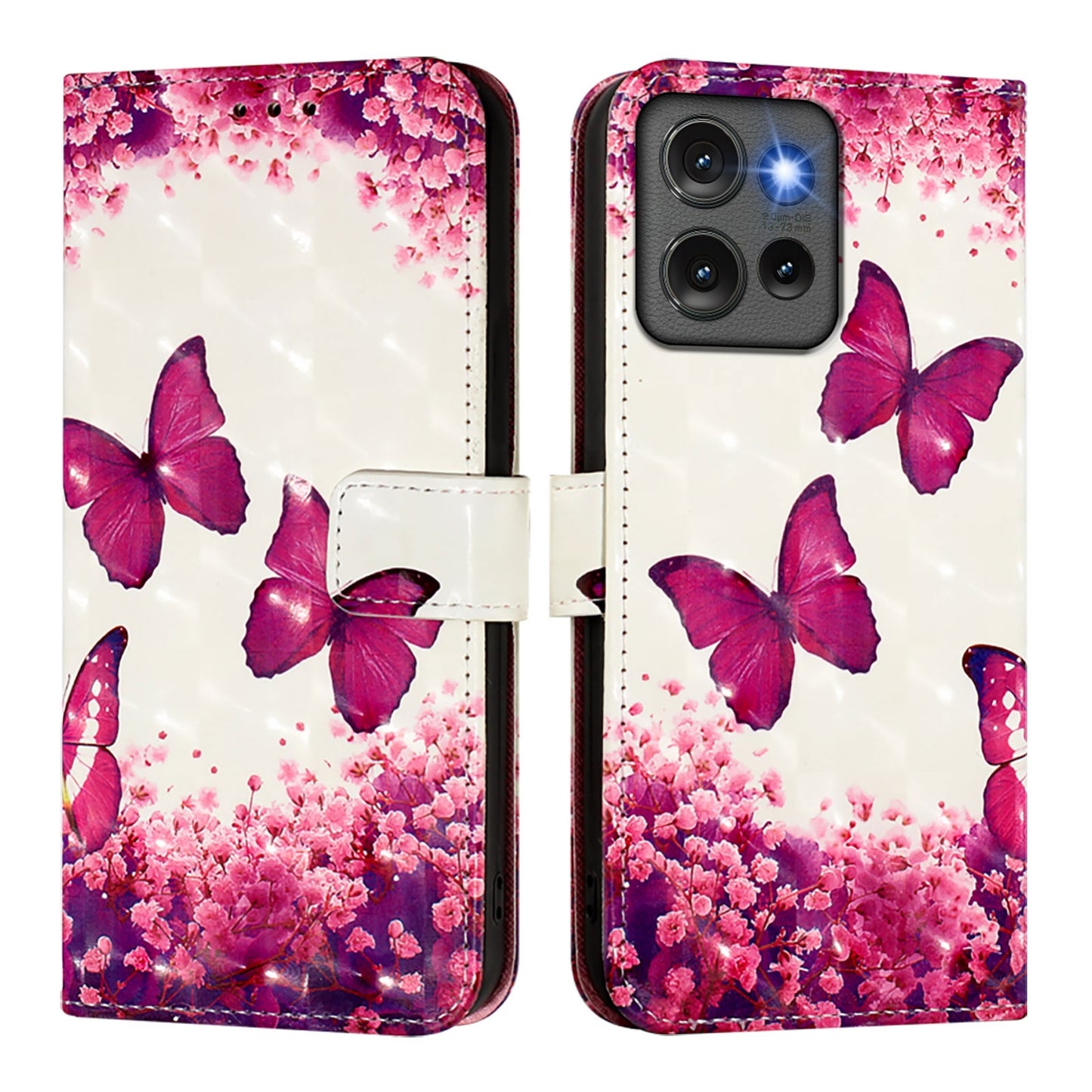 Motorola Edge 50 5G Global Leather Flip Phone Case with 3D Painted Design, Card Holder, Wallet & Stand Function - Durable Protection & Easy Access