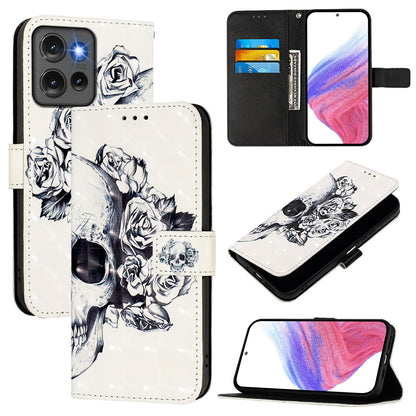 Motorola Edge 50 5G Global Leather Flip Phone Case with 3D Painted Design, Card Holder, Wallet & Stand Function - Durable Protection & Easy Access