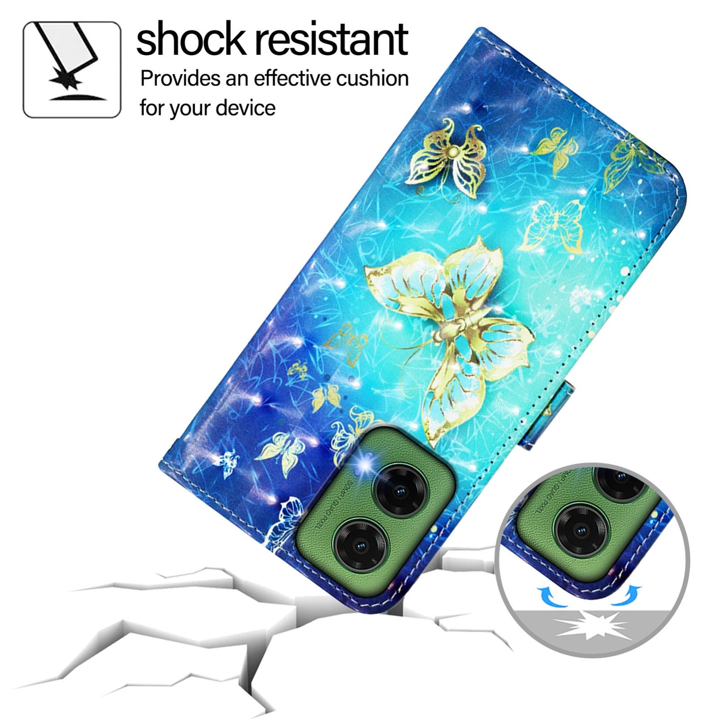 Motorola Moto G35 Leather Flip Phone Case with 3D Painted Design, Card Holder, Wallet & Stand Function - Durable Protection & Easy Access