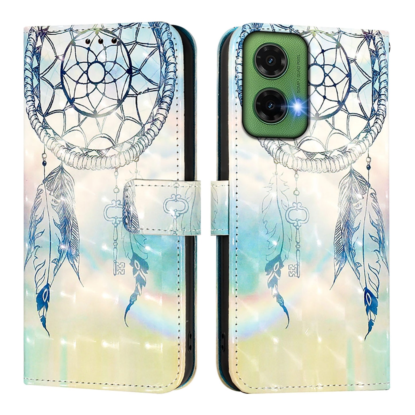 Motorola Moto G35 Leather Flip Phone Case with 3D Painted Design, Card Holder, Wallet & Stand Function - Durable Protection & Easy Access