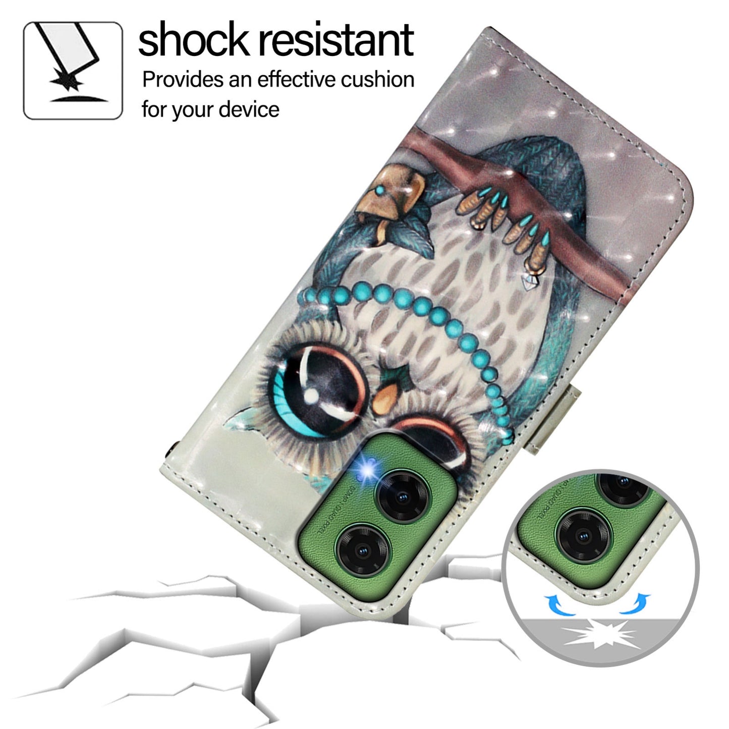 Motorola Moto G35 Leather Flip Phone Case with 3D Painted Design, Card Holder, Wallet & Stand Function - Durable Protection & Easy Access