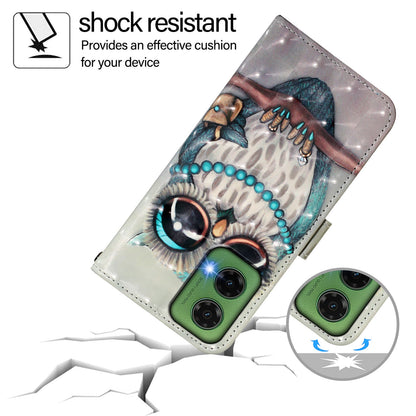 Motorola Moto G35 Leather Flip Phone Case with 3D Painted Design, Card Holder, Wallet & Stand Function - Durable Protection & Easy Access