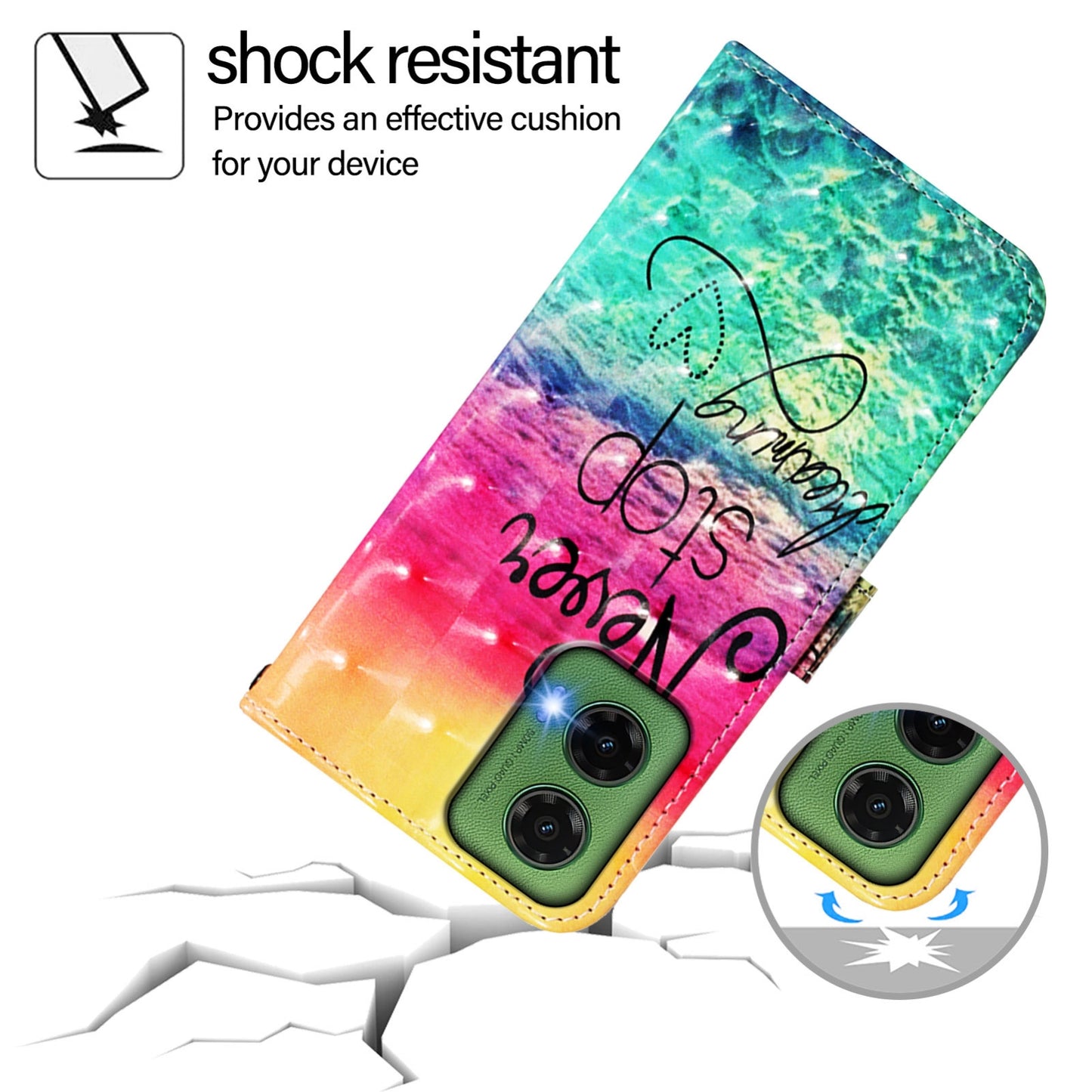 Motorola Moto G35 Leather Flip Phone Case with 3D Painted Design, Card Holder, Wallet & Stand Function - Durable Protection & Easy Access