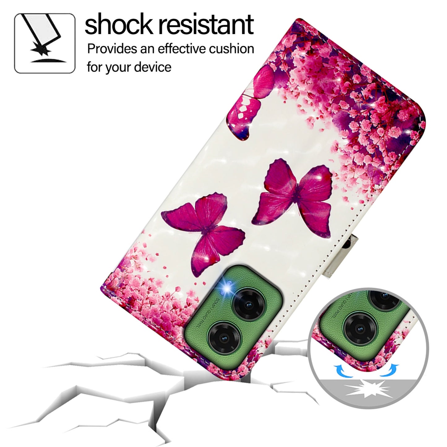 Motorola Moto G35 Leather Flip Phone Case with 3D Painted Design, Card Holder, Wallet & Stand Function - Durable Protection & Easy Access