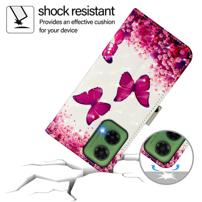 Motorola Moto G35 Leather Flip Phone Case with 3D Painted Design, Card Holder, Wallet & Stand Function - Durable Protection & Easy Access