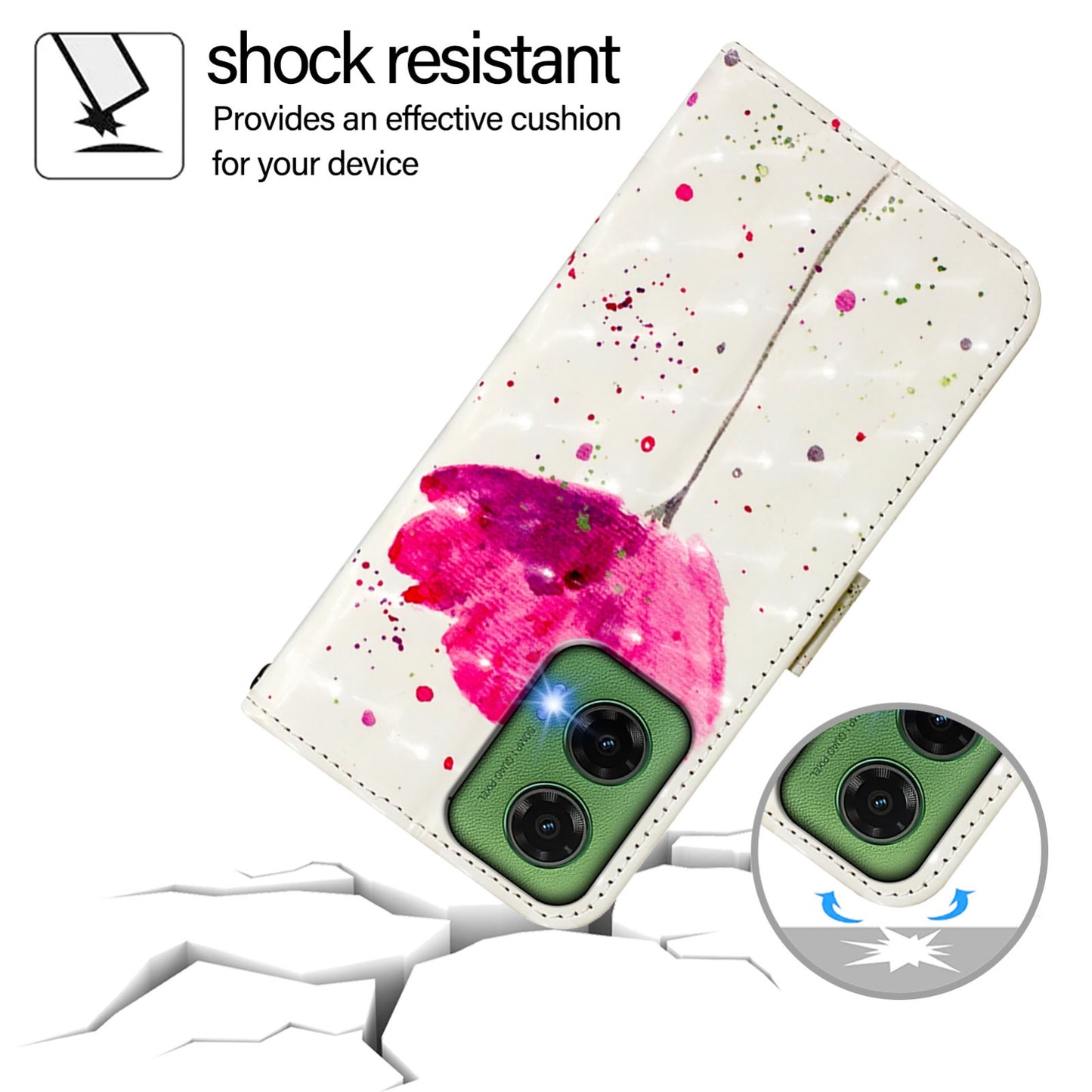 Motorola Moto G35 Leather Flip Phone Case with 3D Painted Design, Card Holder, Wallet & Stand Function - Durable Protection & Easy Access